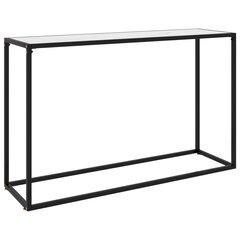vidaXL konsoles galdiņš, balts, 120x35x75 cm, rūdīts stikls cena un informācija | Žurnālgaldiņi | 220.lv