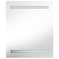 vidaXL vannasistabas skapītis ar spoguli un LED, pelēks, 50x14x60 cm cena un informācija | Vannas istabas skapīši | 220.lv