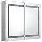 vidaXL vannasistabas skapītis ar spoguli un LED, 80x12x68 cm, pelēks cena un informācija | Vannas istabas skapīši | 220.lv