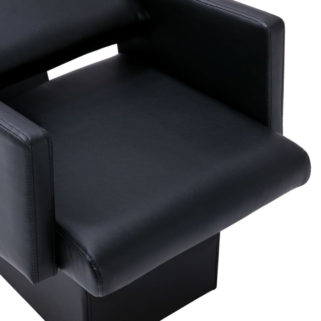 vidaXL frizieru krēsls ar izlietni, melns, 129x59x82 cm, mākslīgā āda cena un informācija | Mēbeles skaistumkopšanas saloniem | 220.lv