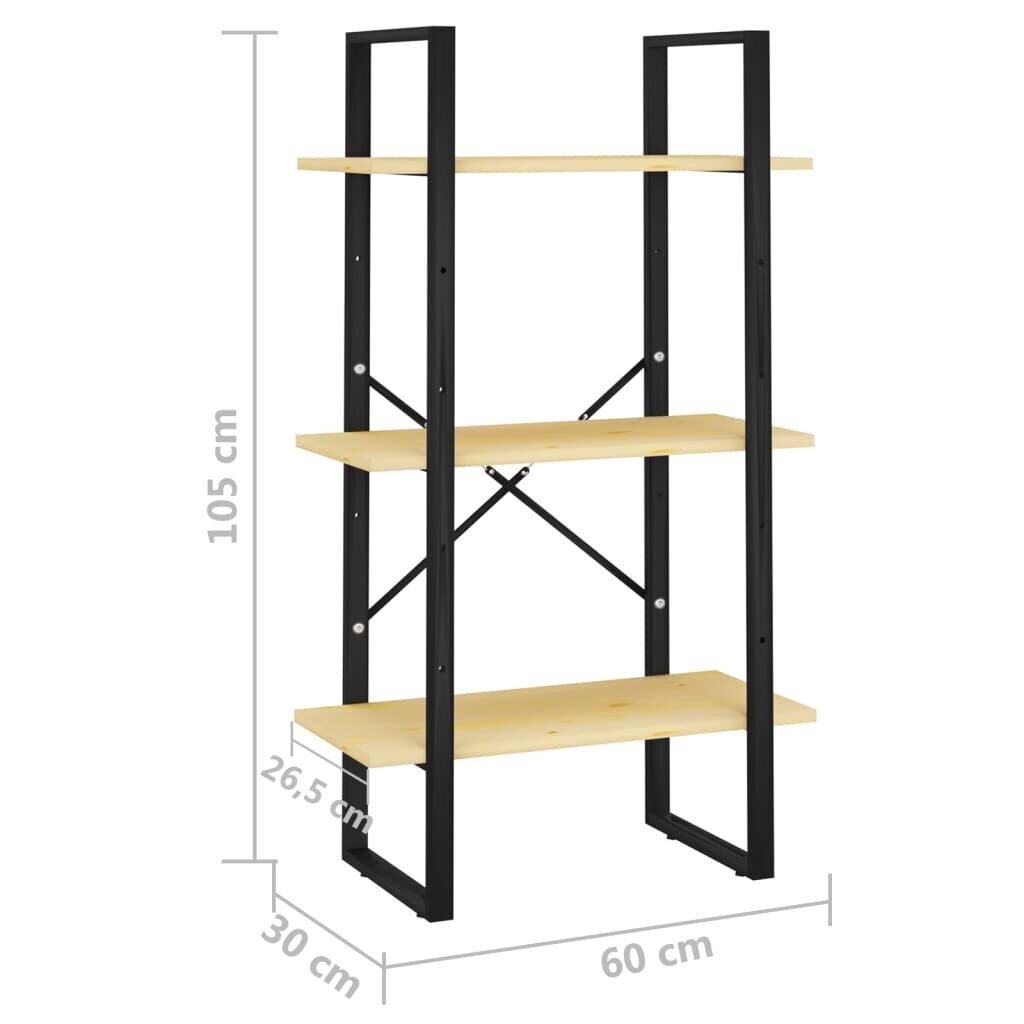 vidaXL plaukts, 60x30x105 cm, priedes masīvkoks cena un informācija | Saimniecības plaukti | 220.lv