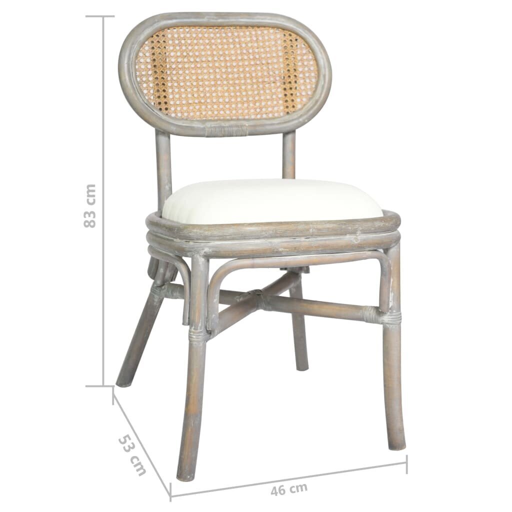 vidaXL virtuves krēsli, 4 gab., pelēks lins cena un informācija | Virtuves un ēdamistabas krēsli | 220.lv