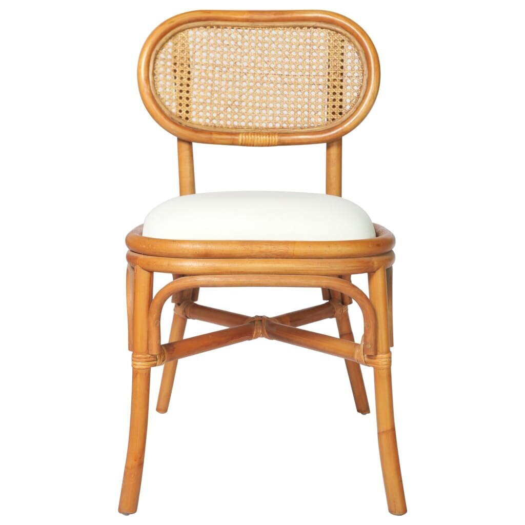 vidaXL virtuves krēsli, 2 gab., gaiši brūns lins cena un informācija | Virtuves un ēdamistabas krēsli | 220.lv