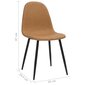 vidaXL virtuves krēsli, 4 gab., 45x54,5x87cm, gaiši brūna mākslīgā āda cena un informācija | Virtuves un ēdamistabas krēsli | 220.lv