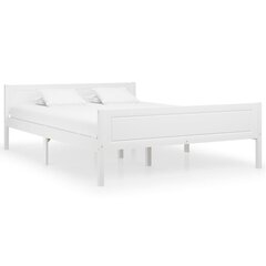 vidaXL gultas rāmis, balts, 120x200 cm, priedes masīvkoks cena un informācija | Gultas | 220.lv