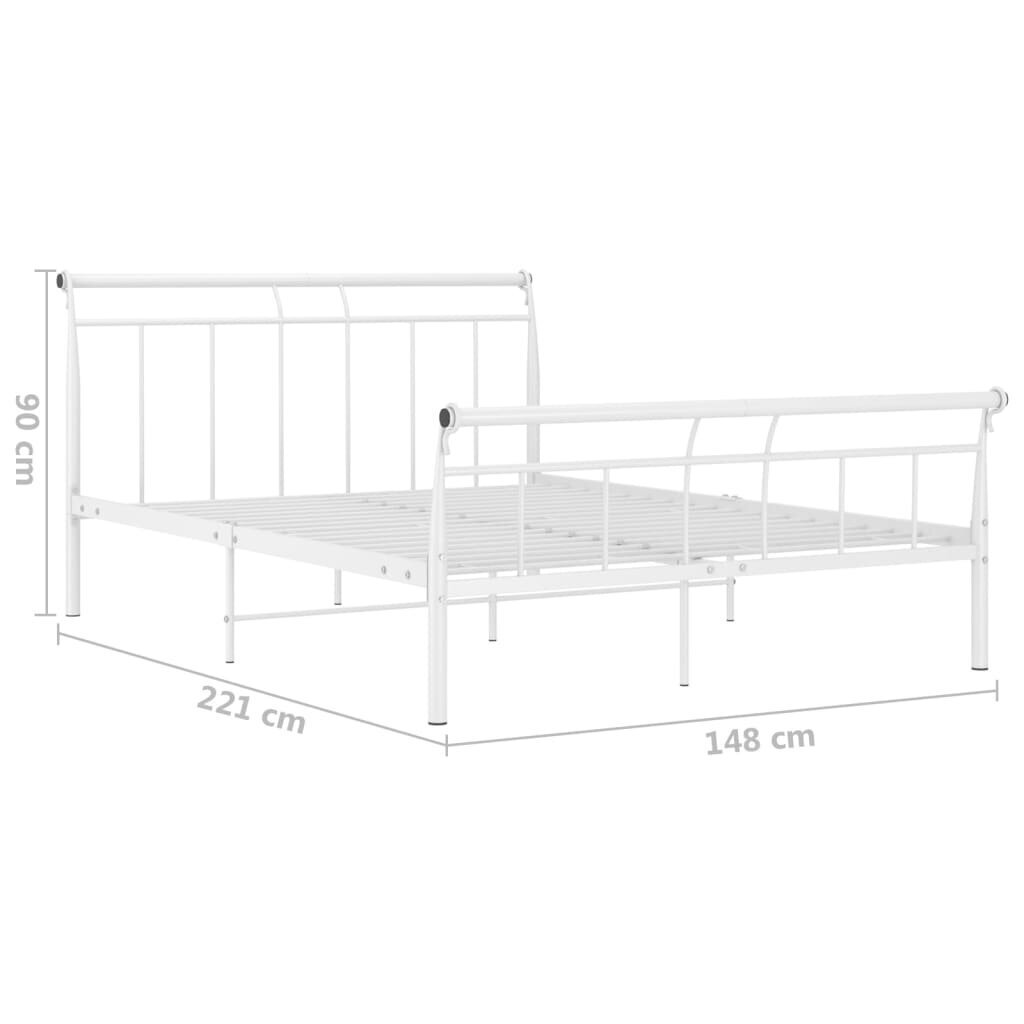 vidaXL gultas rāmis, balts metāls, 140x200 cm цена и информация | Gultas | 220.lv