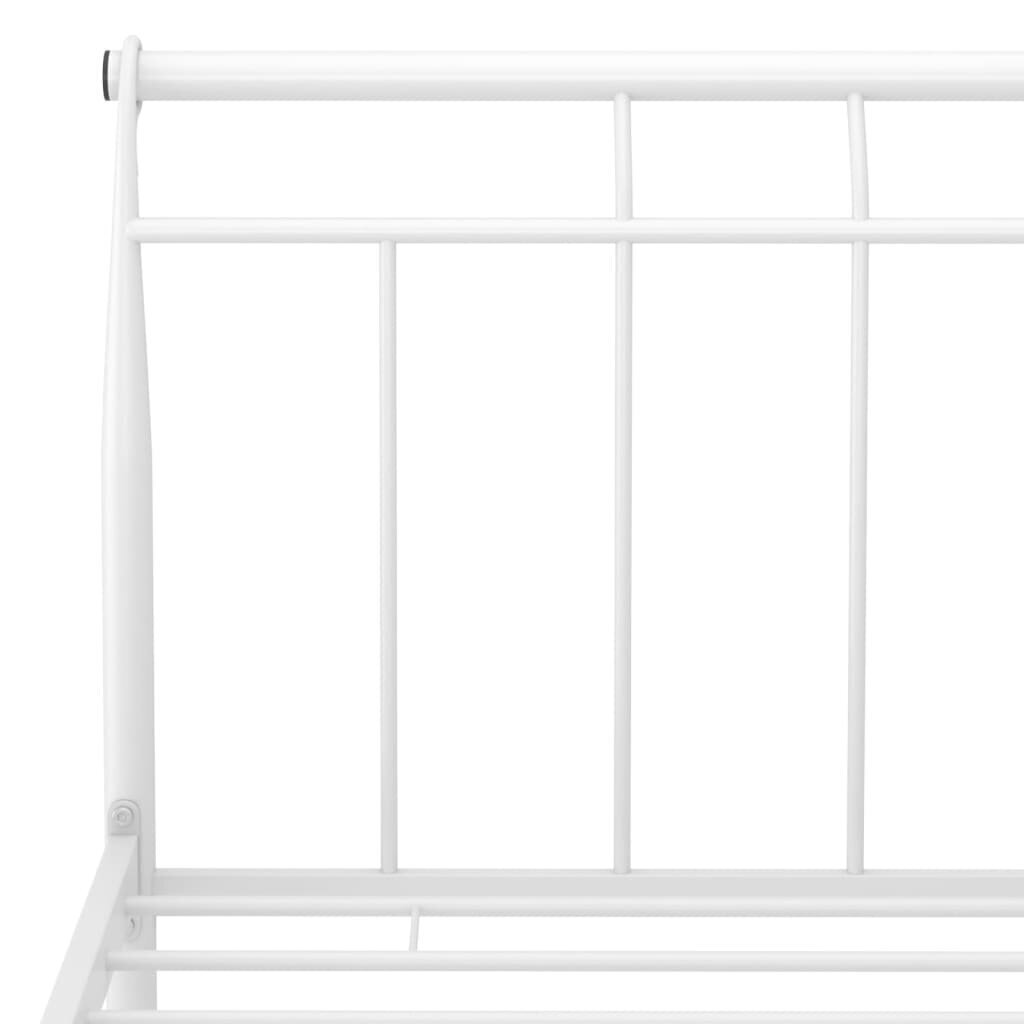 vidaXL gultas rāmis, balts metāls, 140x200 cm cena un informācija | Gultas | 220.lv