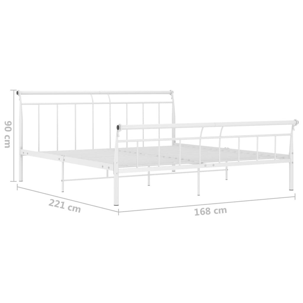vidaXL gultas rāmis, balts metāls, 160x200 cm цена и информация | Gultas | 220.lv