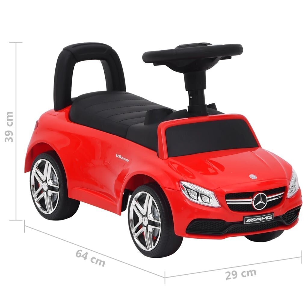 vidaXL stumjams rotaļu auto, Mercedes-Benz C63, sarkans цена и информация | Rotaļlietas zīdaiņiem | 220.lv