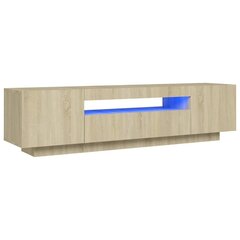 vidaXL TV skapītis ar LED lampiņām, 160x35x40 cm, ozolkoka krāsa цена и информация | Тумбы под телевизор | 220.lv