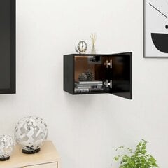 vidaXL sienas TV skapītis, 30,5x30x30 cm, melns цена и информация | Тумбы под телевизор | 220.lv