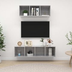 vidaXL 2-daļīgs TV plauktu komplekts, betona pelēks, skaidu plāksne cena un informācija | TV galdiņi | 220.lv