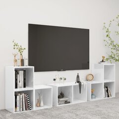 vidaXL 6-daļīgs TV plauktu komplekts, balts, skaidu plāksne cena un informācija | TV galdiņi | 220.lv
