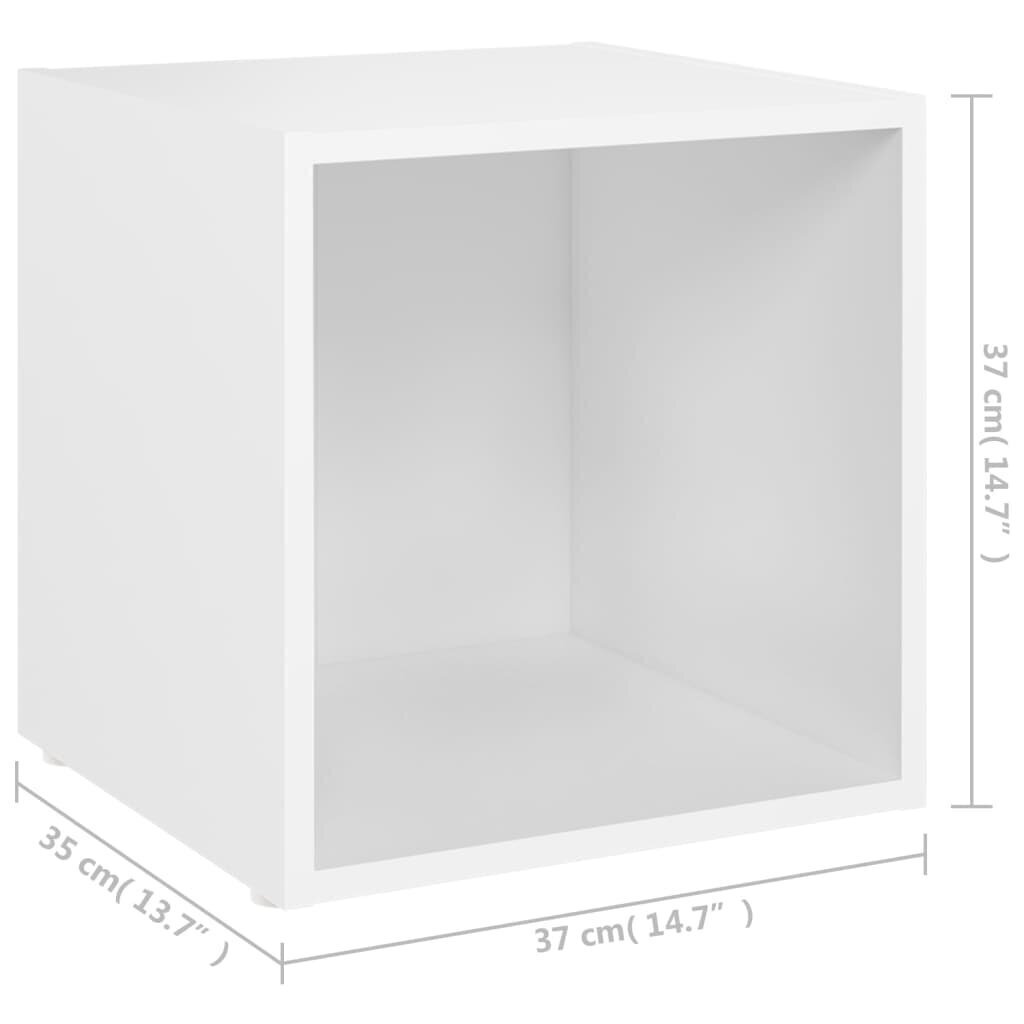 vidaXL TV plaukti, 4 gab., balti, 37x35x37 cm, skaidu plāksne cena un informācija | TV galdiņi | 220.lv