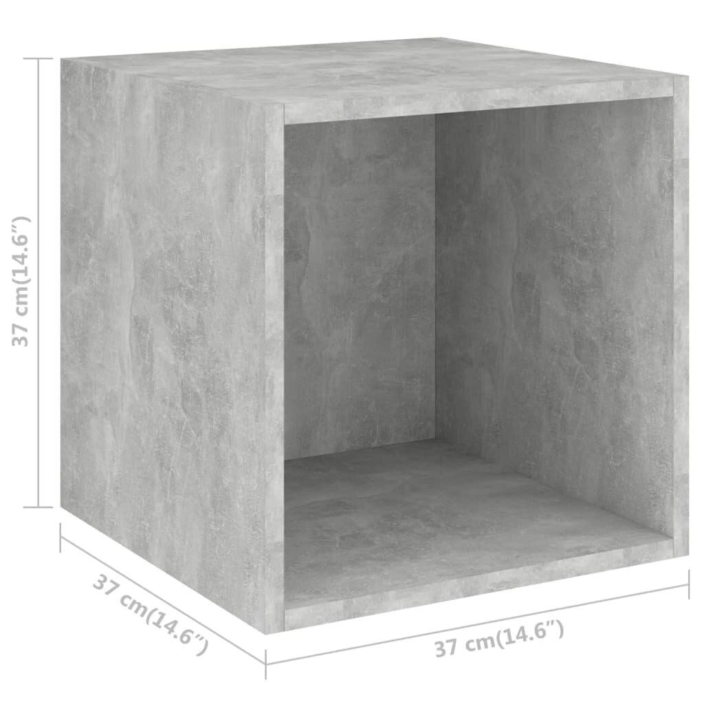 vidaXL 4-daļīgs TV plauktu komplekts, betona pelēks, skaidu plāksne cena un informācija | TV galdiņi | 220.lv