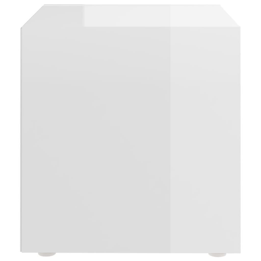 vidaXL TV plaukti, 2 gab., spīdīgi balti, 37x35x37 cm, skaidu plāksne cena un informācija | TV galdiņi | 220.lv