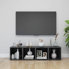 vidaXL TV plaukti, 4 gab., spīdīgi pelēki, 37x35x37 cm, skaidu plāksne цена и информация | Тумбы под телевизор | 220.lv
