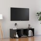 vidaXL TV plaukts, spīdīgi pelēks, 107x35x37 cm, skaidu plāksne cena un informācija | TV galdiņi | 220.lv