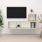 vidaXL 2-daļīgs TV plauktu komplekts, balts, ozolkoka, skaidu plāksne цена и информация | TV galdiņi | 220.lv