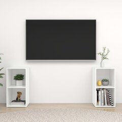 vidaXL TV plaukti, 2 gab., spīdīgi balti, 72x35x36,5 cm, skaidu plātne цена и информация | Тумбы под телевизор | 220.lv