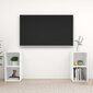vidaXL TV plaukti, 2 gab., spīdīgi balti, 72x35x36,5 cm, skaidu plātne cena un informācija | TV galdiņi | 220.lv