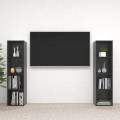 vidaXL TV plaukti, 2 gab., pelēki, 142,5x35x36,5 cm, skaidu plāksne cena un informācija | TV galdiņi | 220.lv