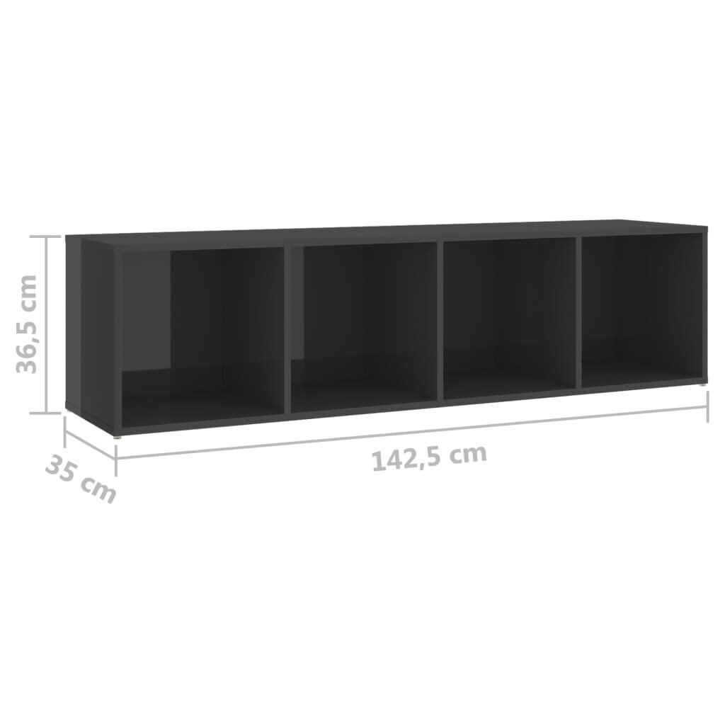 vidaXL 5-daļīgs TV plauktu komplekts, spīdīgi pelēks, skaidu plāksne цена и информация | TV galdiņi | 220.lv
