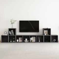 vidaXL 5-daļīgs TV plauktu komplekts, pelēks, skaidu plāksne cena un informācija | TV galdiņi | 220.lv