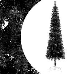 vidaXL mākslīgā Ziemassvētku egle, šaura, 210 cm, melna цена и информация | Искусственные елки | 220.lv