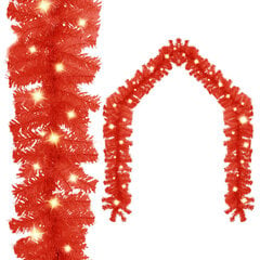 vidaXL Ziemassvētku vītne ar LED lampiņām, 20 m, sarkana цена и информация | Праздничные декорации | 220.lv