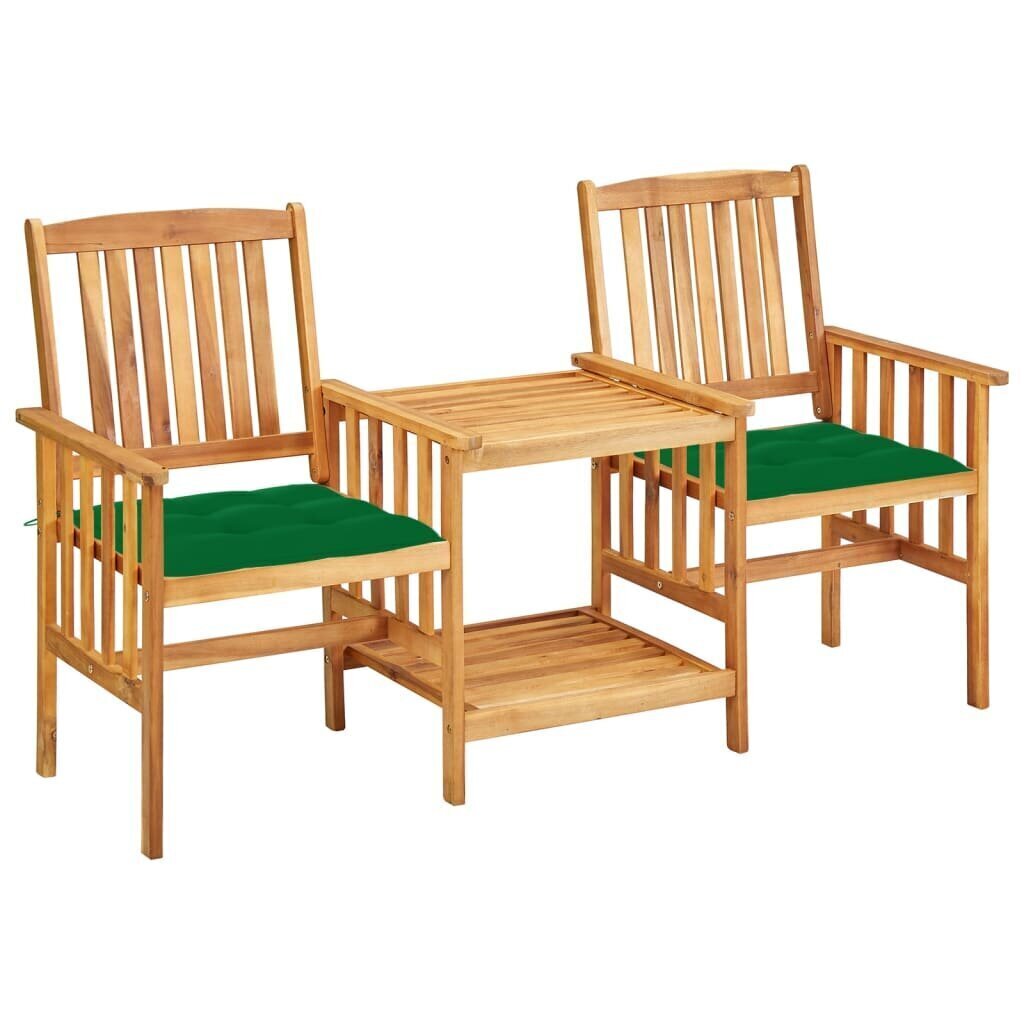 vidaXL dārza krēsli ar matračiem un galdiņu, akācijas masīvkoks цена и информация | Dārza mēbeļu komplekti | 220.lv