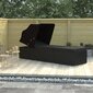 vidaXL sauļošanās zvilnis ar jumtiņu un matraci, melna PE rotangpalma cena un informācija | Sauļošanās krēsli | 220.lv