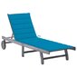vidaXL dārza sauļošanās zvilnis ar matraci, pelēks, akācijas masīvkoks cena un informācija | Sauļošanās krēsli | 220.lv