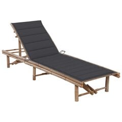 vidaXL dārza sauļošanās zvilnis ar matraci, bambuss cena un informācija | Sauļošanās krēsli | 220.lv