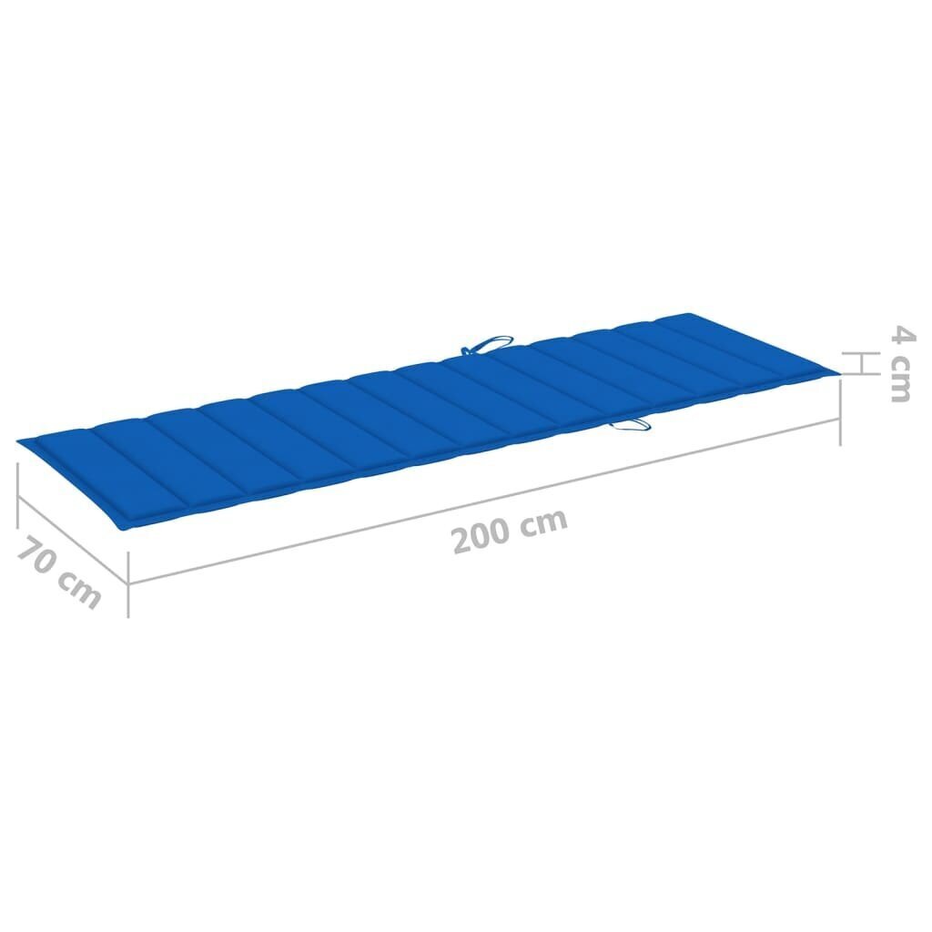 vidaXL sauļošanās zvilnis, koši zils matracis, impregnēta priede cena un informācija | Sauļošanās krēsli | 220.lv
