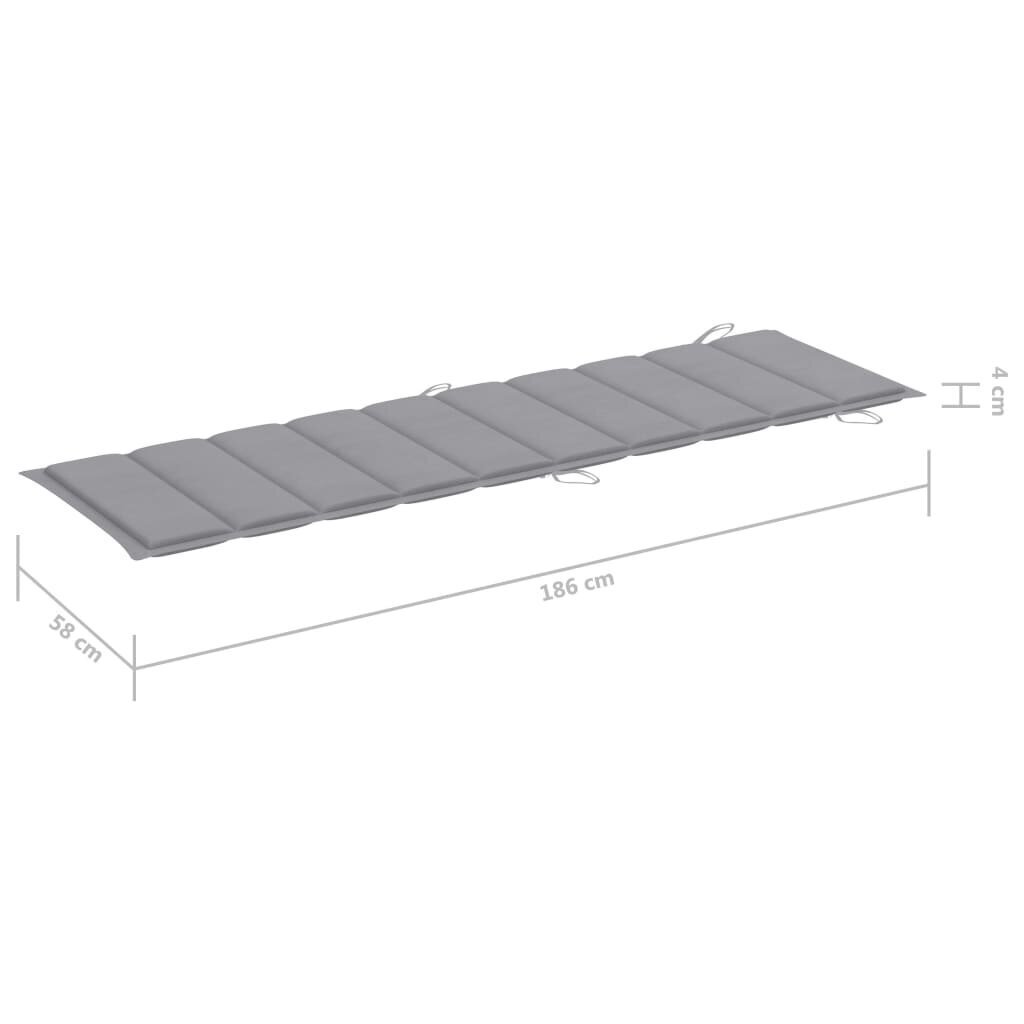 vidaXL dārza sauļošanās zvilnis ar matraci un galdiņu, akācijas koks cena un informācija | Sauļošanās krēsli | 220.lv