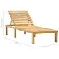 vidaXL sauļošanās zvilnis ar galdiņu un matraci, impregnēta priede cena un informācija | Sauļošanās krēsli | 220.lv