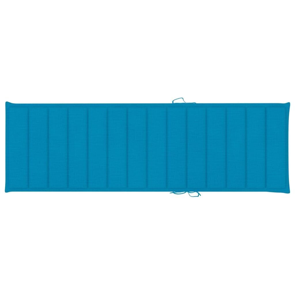 vidaXL divvietīgs sauļošanās zvilnis, zili matrači, impregnēta priede cena un informācija | Sauļošanās krēsli | 220.lv