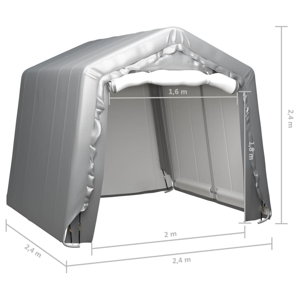 vidaXL uzglabāšanas telts, 240x240 cm, pelēka, tērauds cena un informācija | Dārza nojumes un lapenes | 220.lv