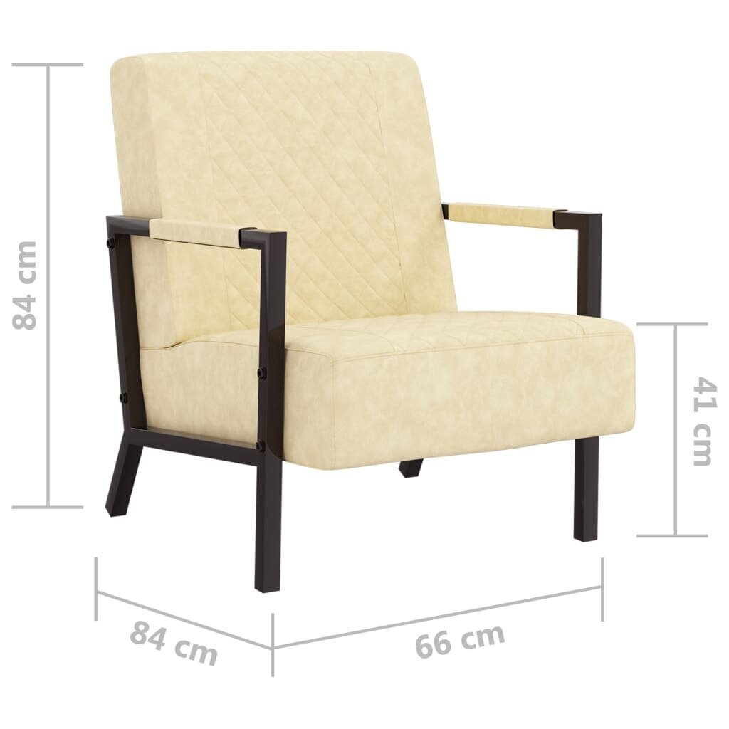 vidaXL atpūtas krēsls, krēmkrāsas mākslīgā āda cena un informācija | Atpūtas krēsli | 220.lv