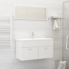 vidaXL 2-daļīgs vannasistabas mēbeļu komplekts, balts, skaidu plāksne cena un informācija | Vannas istabas mēbeļu komplekti | 220.lv