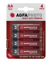 Baterijas, AgfaPhoto Heavy Duty AA R6 (4 gab.) cena un informācija | Baterijas | 220.lv
