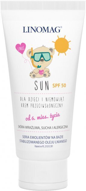 Linomag SUN saules aizsargkrēms SPF 50, 50ml cena un informācija | Bērnu kosmētika, līdzekļi jaunajām māmiņām | 220.lv