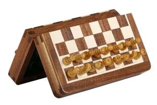Šaha galdiņš ar koka pogām un magnētu cena un informācija | Galda spēles | 220.lv