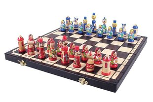 Šaha galdiņš ar zilām un sarkanām pogām Babuška kaina ir informacija | Galda spēles | 220.lv