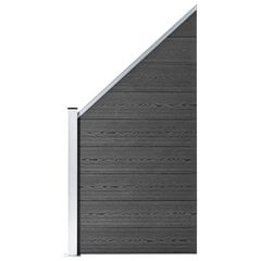 vidaXL žoga panelis, 95x(105-180) cm, melns WPC цена и информация | Заборы и принадлежности к ним | 220.lv