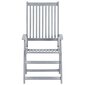 vidaXL atgāžami dārza krēsli ar matračiem, 3 gab., akācijas masīvkoks цена и информация | Dārza krēsli | 220.lv