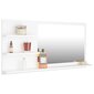 vidaXL vannasistabas spogulis, balts, 90x10,5x45 cm, skaidu plāksne cena un informācija | Vannas istabas skapīši | 220.lv