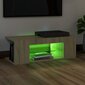 TV galdiņš ar LED lampiņām vidaXL, 90x39x30 cm, ozolkoka cena un informācija | TV galdiņi | 220.lv