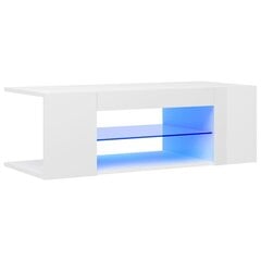 TV galdiņš ar LED lampiņām vidaXL, 90x39x30 cm, spīdīgi balts цена и информация | Тумбы под телевизор | 220.lv